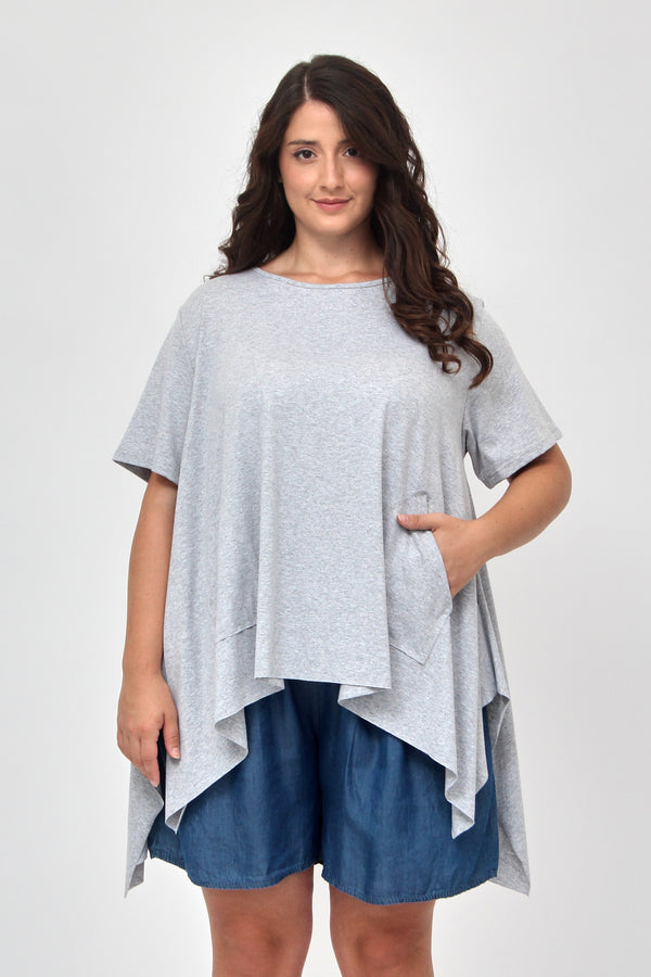 Maglia spacchi tasche - Grigio