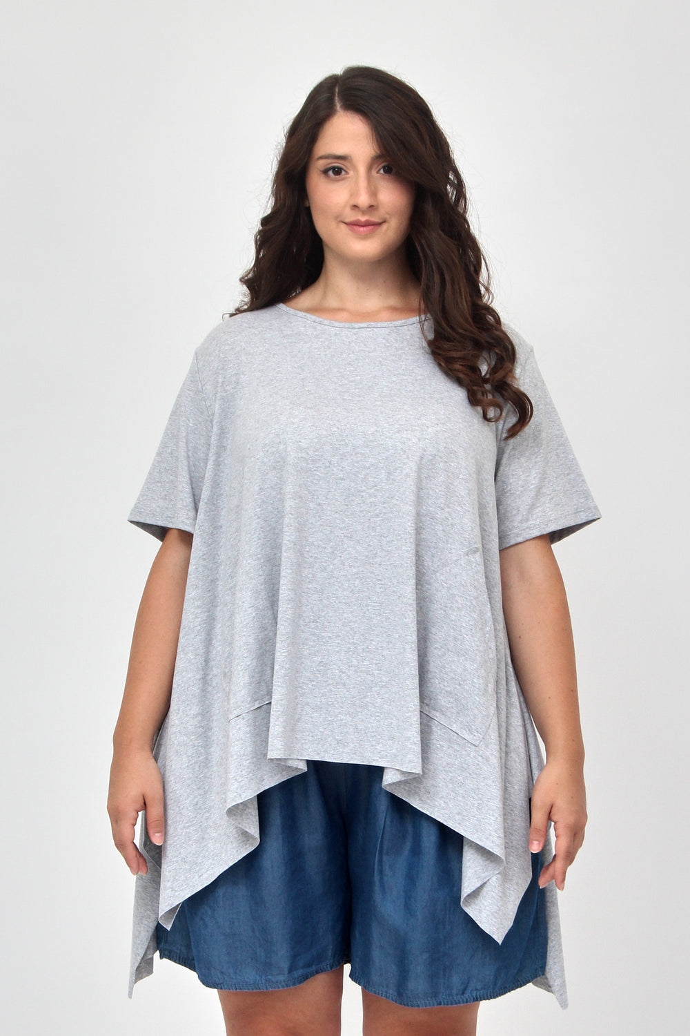 Maglia spacchi tasche - Grigio