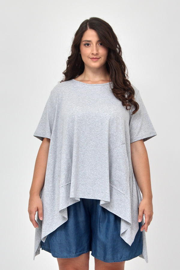 Maglia spacchi tasche - Grigio