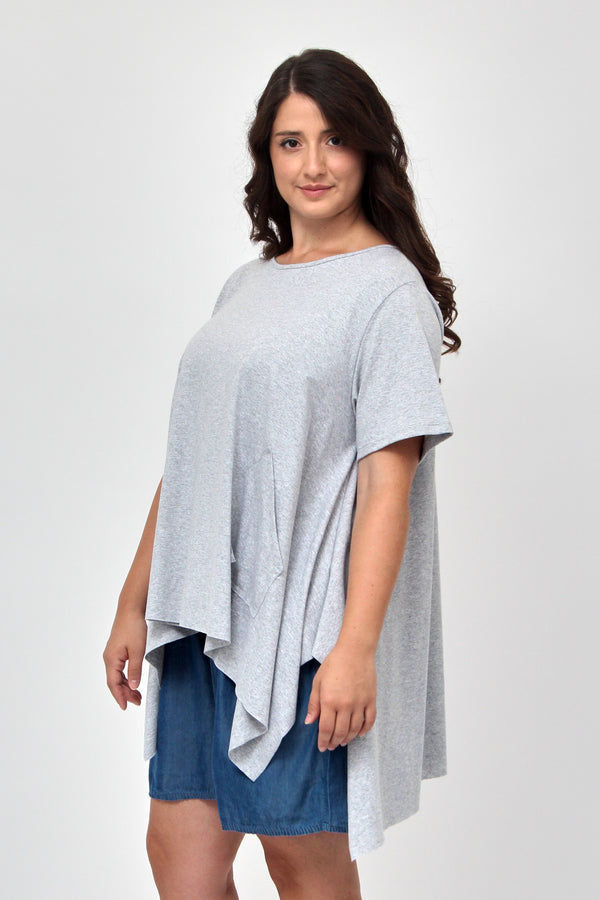 Maglia spacchi tasche - Grigio