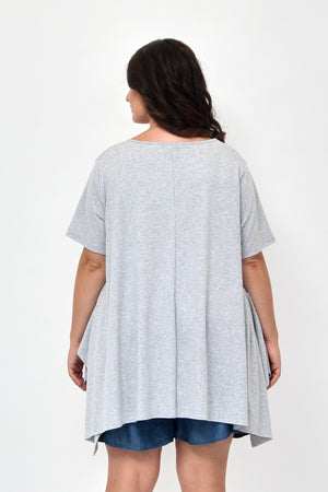 Maglia spacchi tasche - Grigio