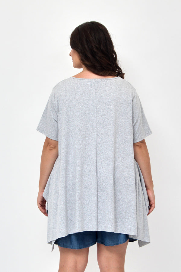 Maglia spacchi tasche - Grigio
