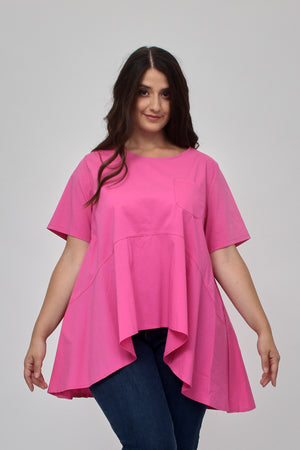 Blusa ruota taschino - Fuxia