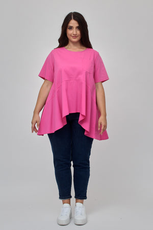 Blusa ruota taschino - Fuxia