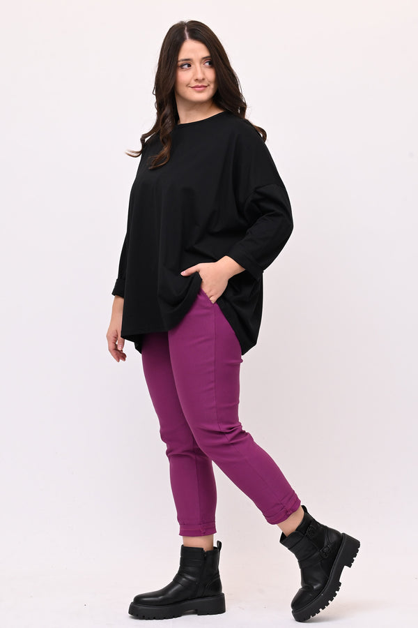T-shirt scatola over - Nero