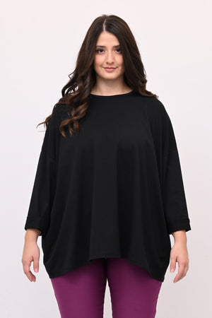 T-shirt scatola over - Nero
