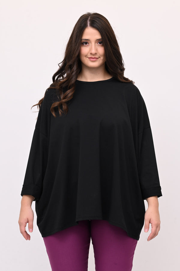 T-shirt scatola over - Nero