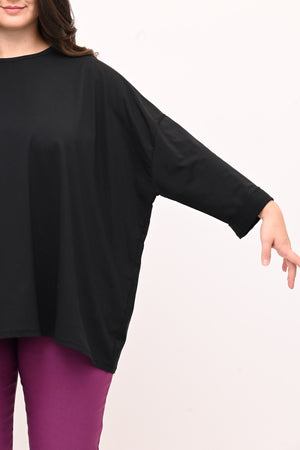 T-shirt scatola over - Nero