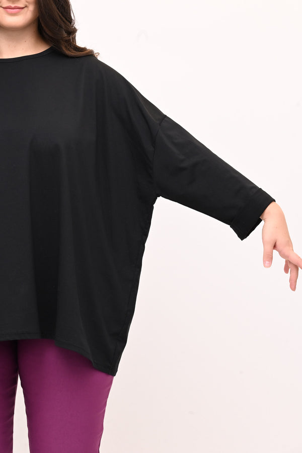 T-shirt scatola over - Nero