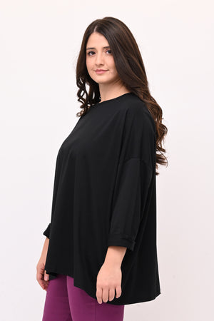 T-shirt scatola over - Nero