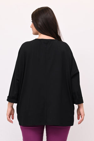 T-shirt scatola over - Nero