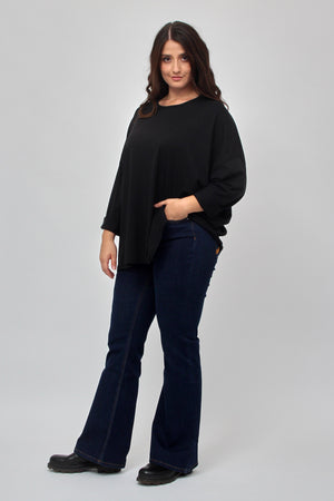 T-shirt scatola over - Nero