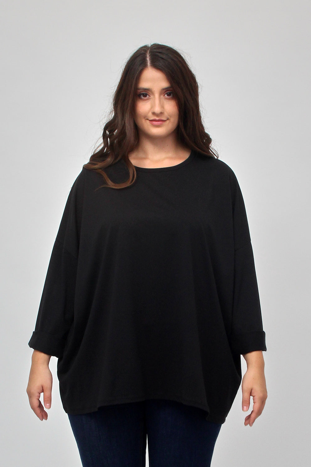 T-shirt scatola over - Nero