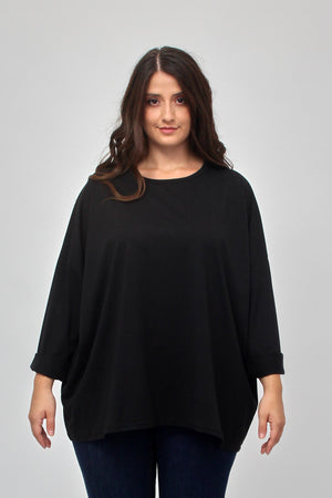 T-shirt scatola over - Nero