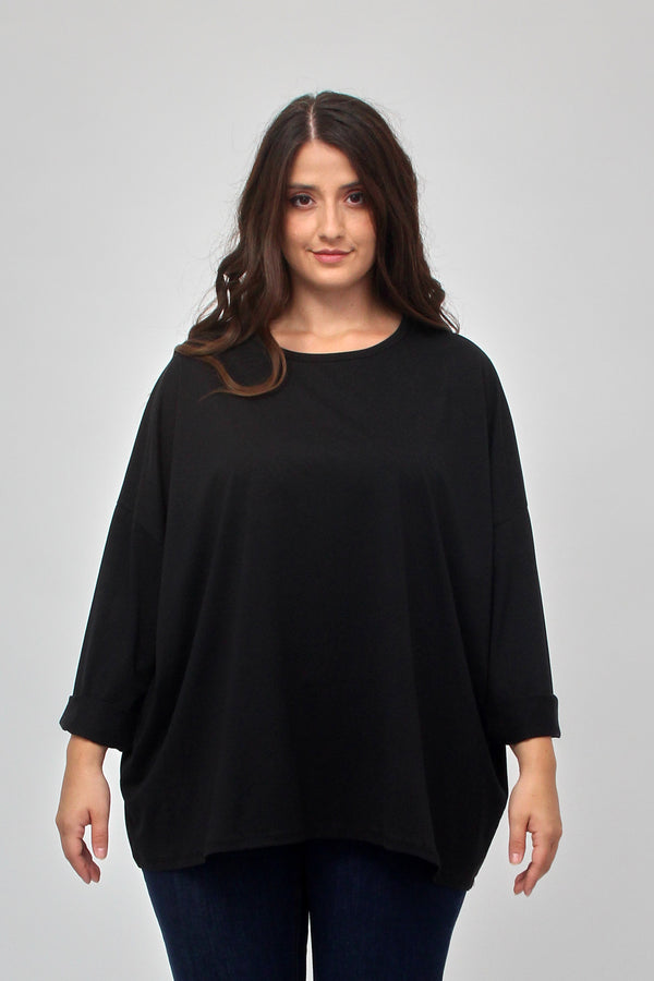T-shirt scatola over - Nero