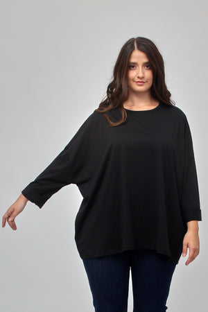 T-shirt scatola over - Nero