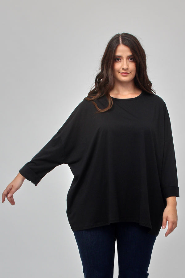 T-shirt scatola over - Nero