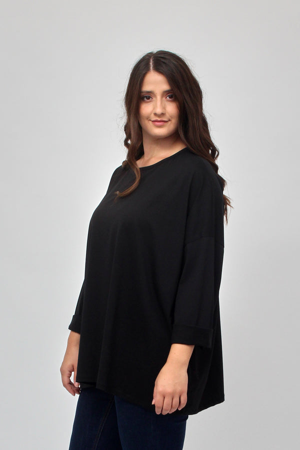 T-shirt scatola over - Nero