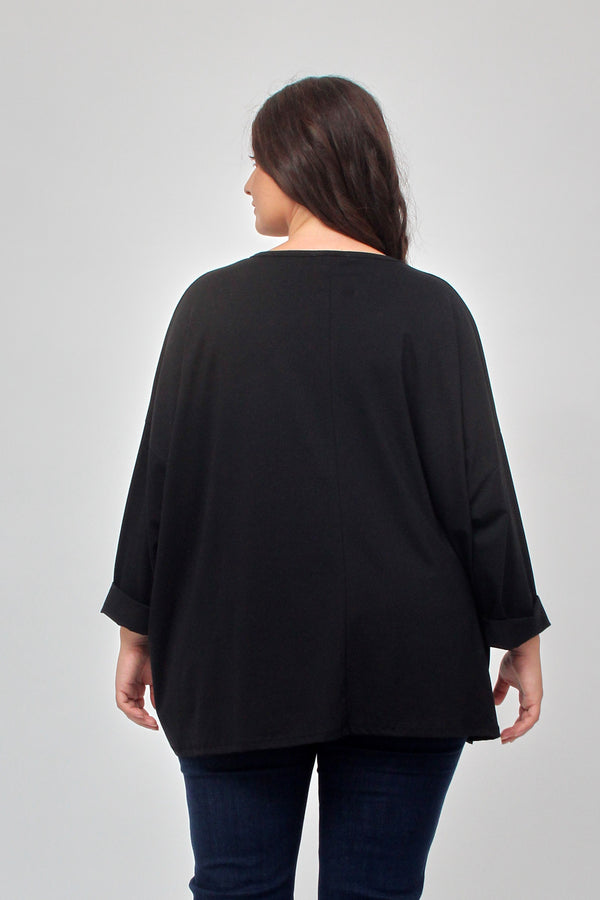 T-shirt scatola over - Nero