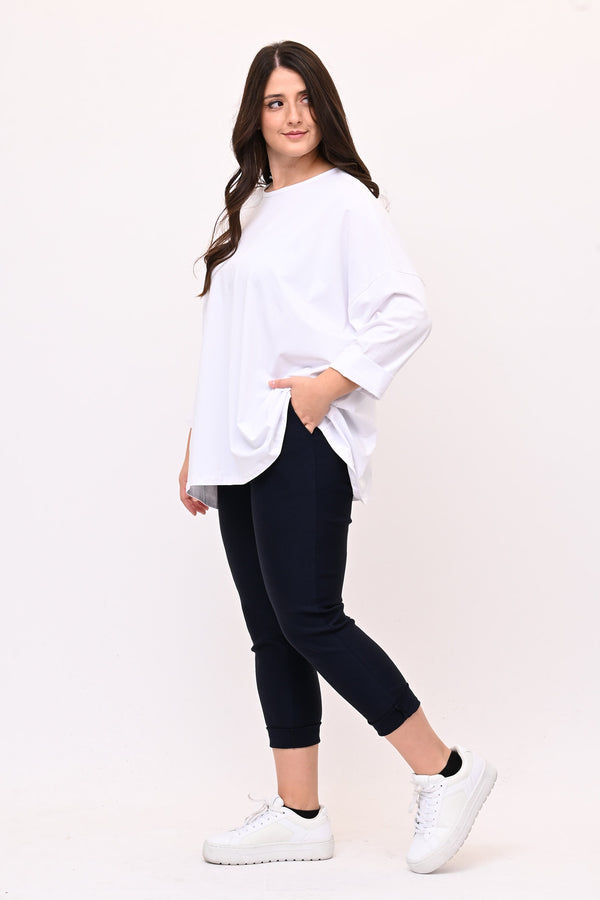 T-shirt scatola over - Bianco