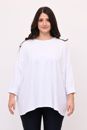 T-shirt scatola over - Bianco