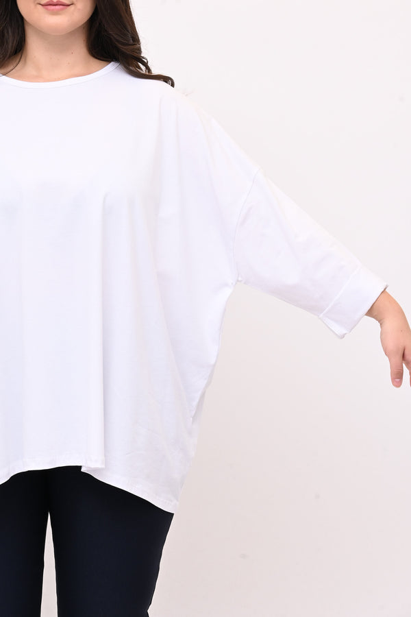 T-shirt scatola over - Bianco