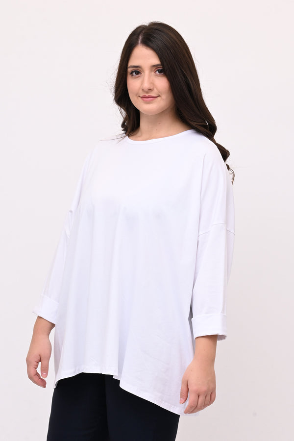 T-shirt scatola over - Bianco