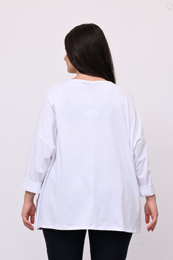 T-shirt scatola over - Bianco