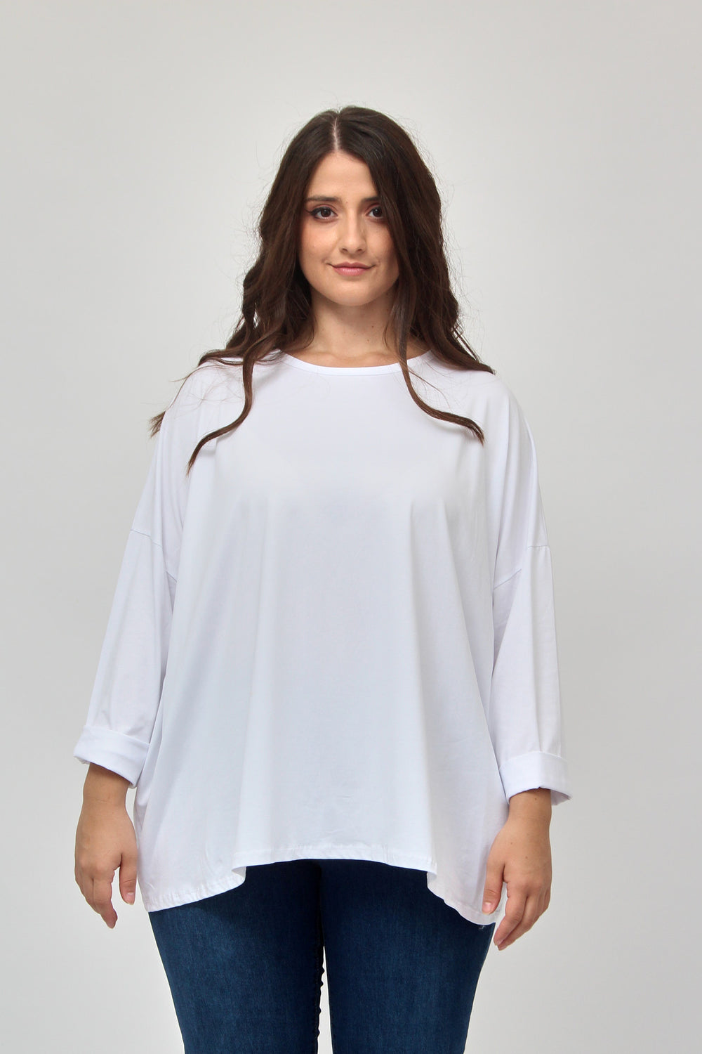 T-shirt scatola over - Bianco