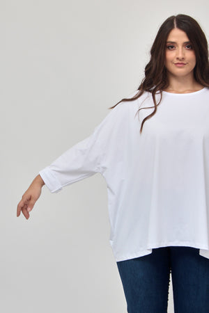 T-shirt scatola over - Bianco