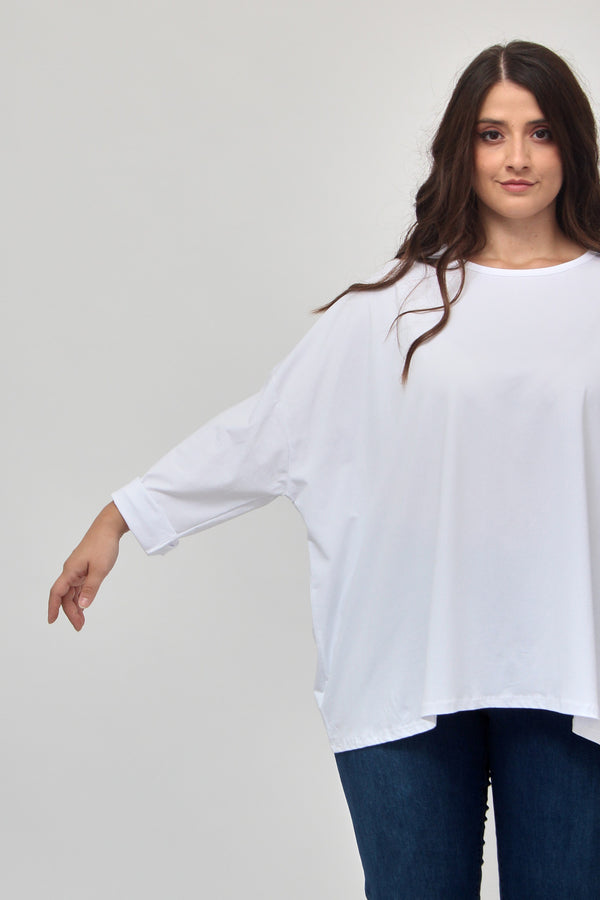 T-shirt scatola over - Bianco