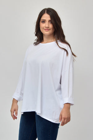 T-shirt scatola over - Bianco