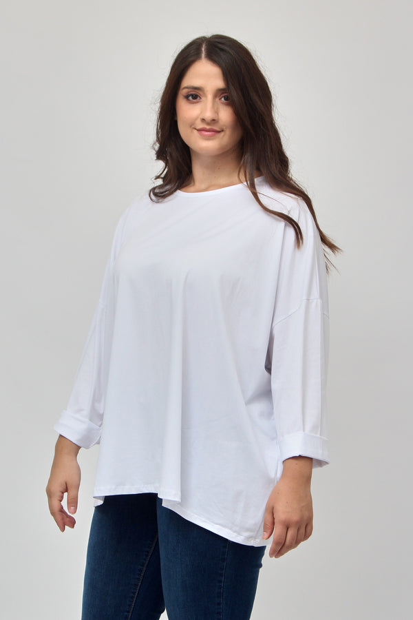 T-shirt scatola over - Bianco