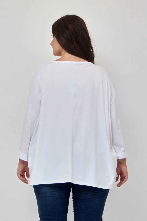 T-shirt scatola over - Bianco