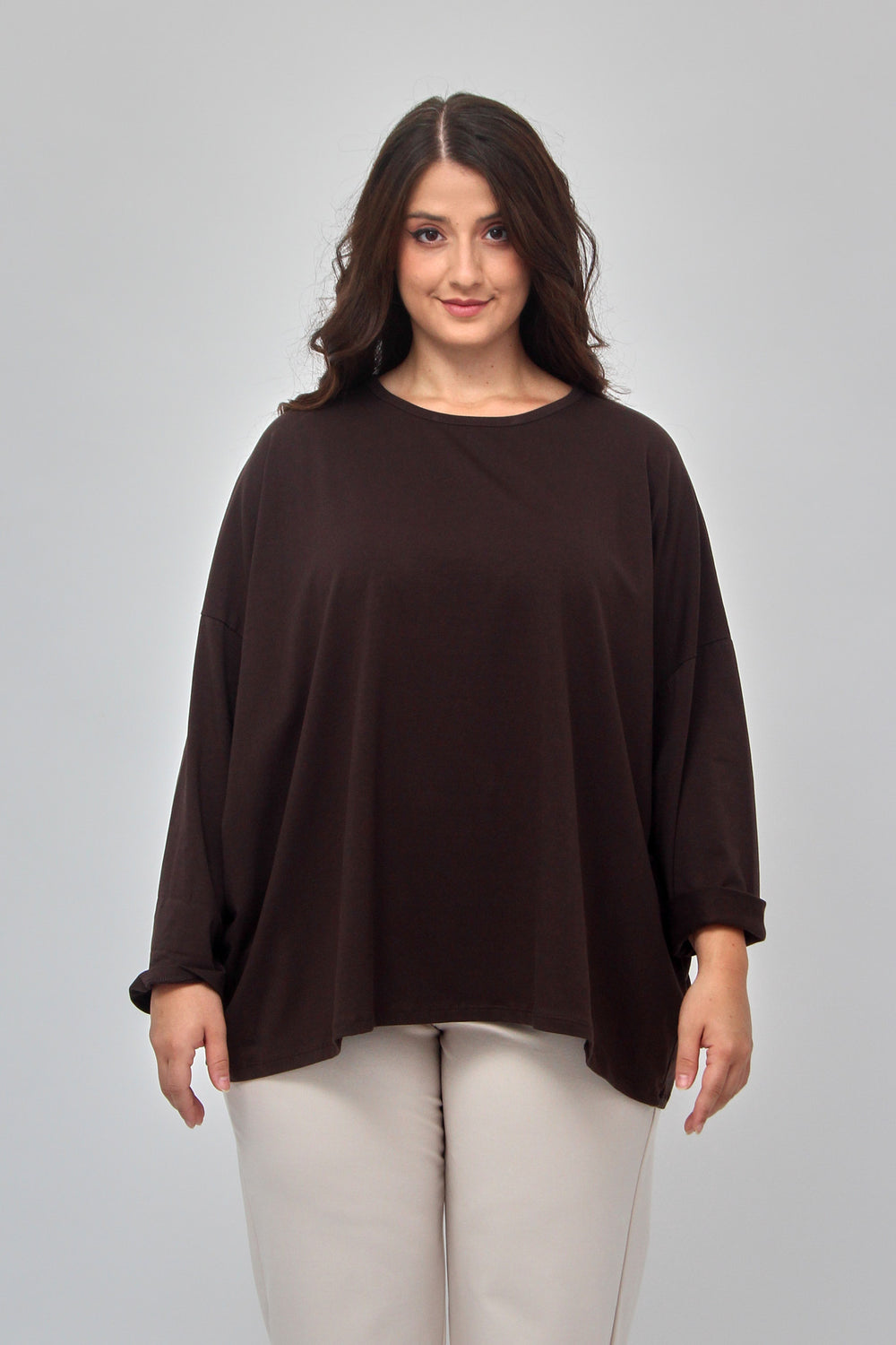 T-shirt scatola over - Moro