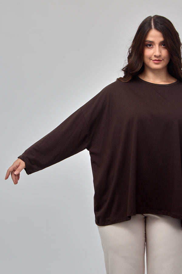 T-shirt scatola over - Moro