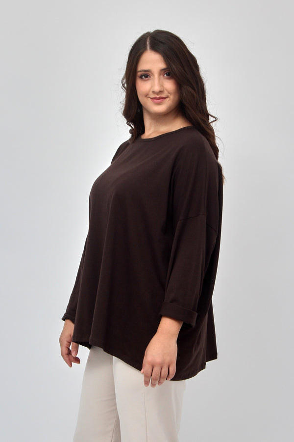 T-shirt scatola over - Moro