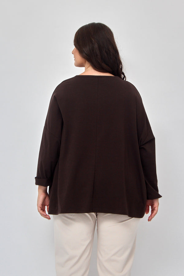 T-shirt scatola over - Moro