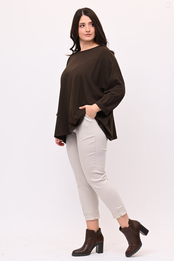 T-shirt scatola over - Moro