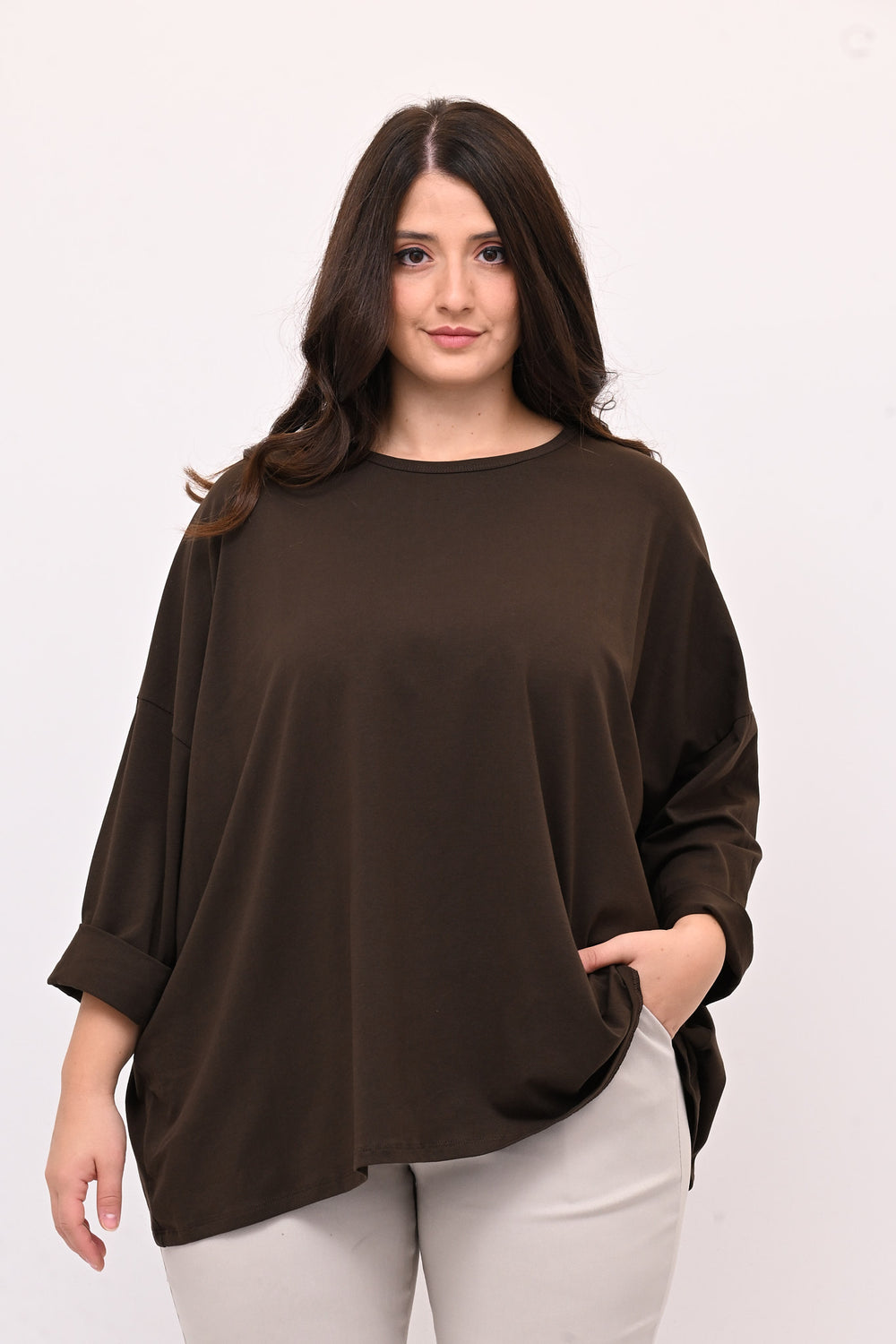 T-shirt scatola over - Moro