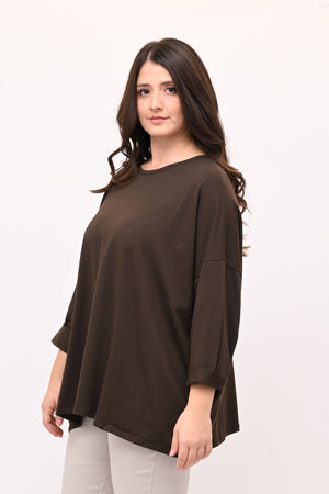 T-shirt scatola over - Moro