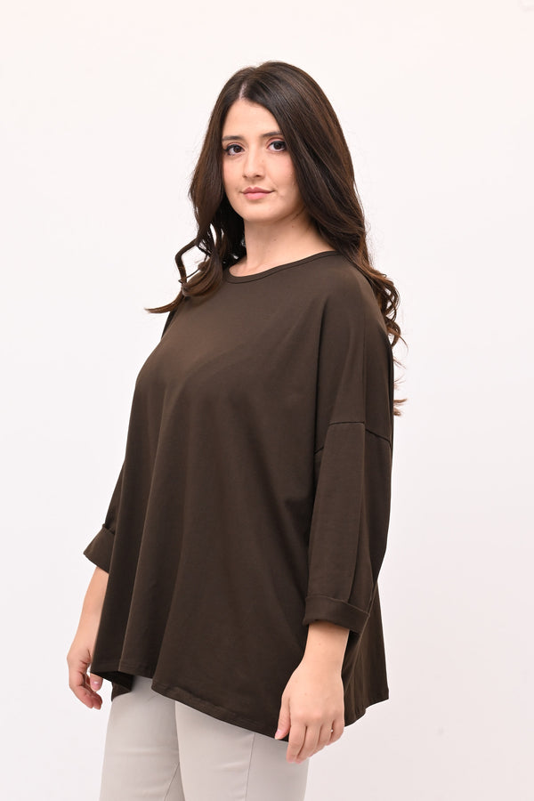 T-shirt scatola over - Moro