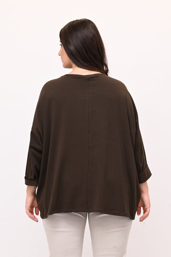 T-shirt scatola over - Moro