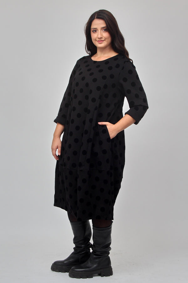 Abito palloncino pois - Nero