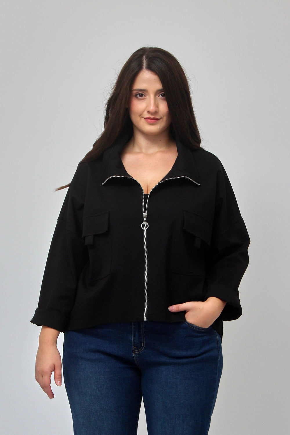 Giacca crop - Nero