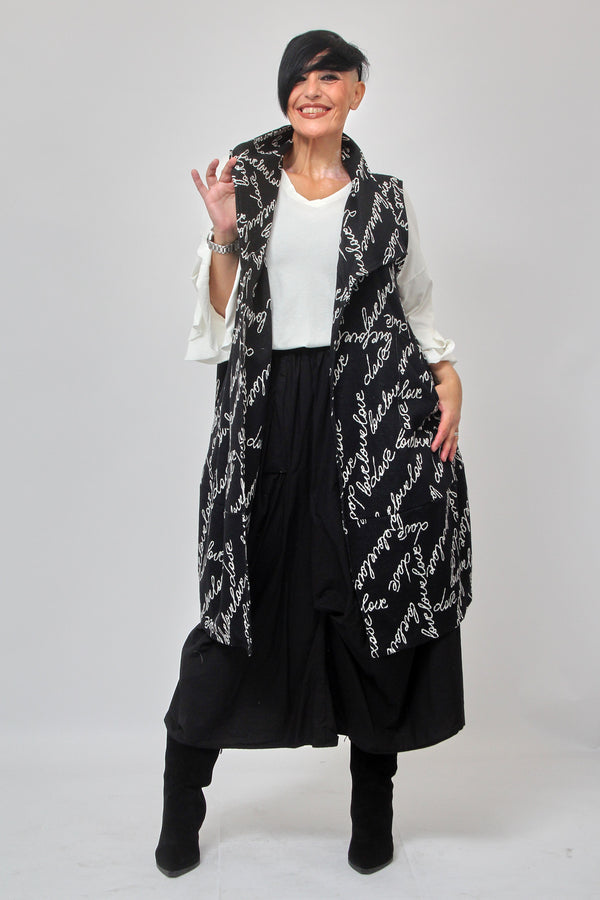 Gonna cotone arricciata - Nero