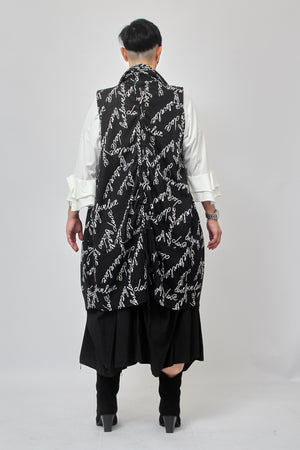 Maxi gilet scritte - Nero