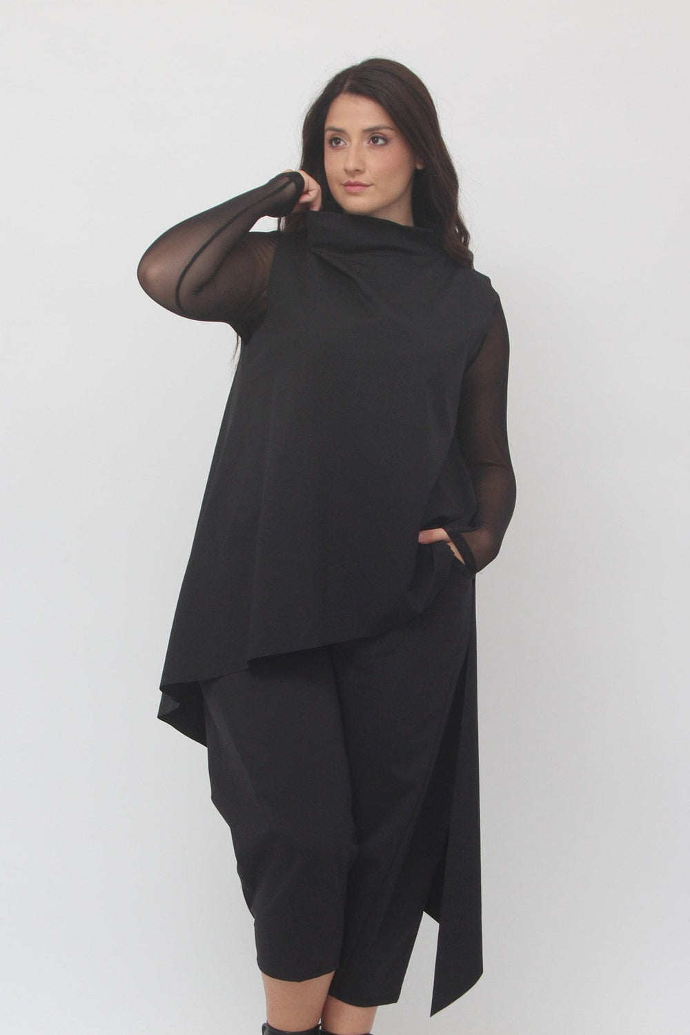 Gilet anello asimmetrico - Nero