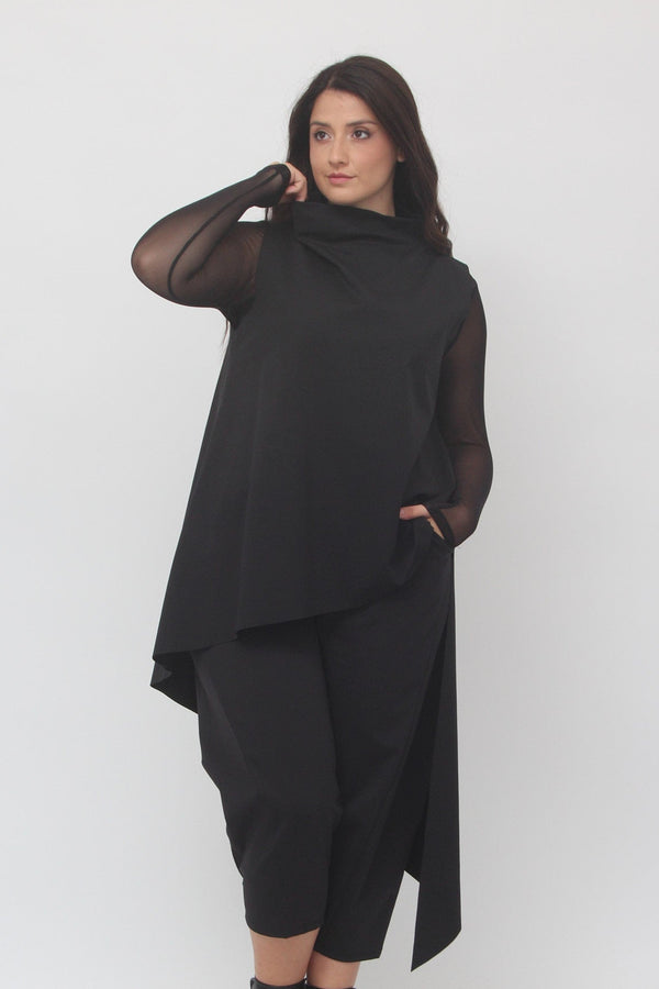 Gilet anello asimmetrico - Nero