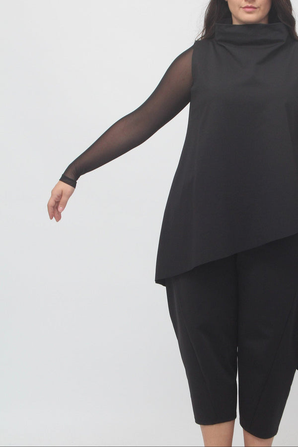 Gilet anello asimmetrico - Nero